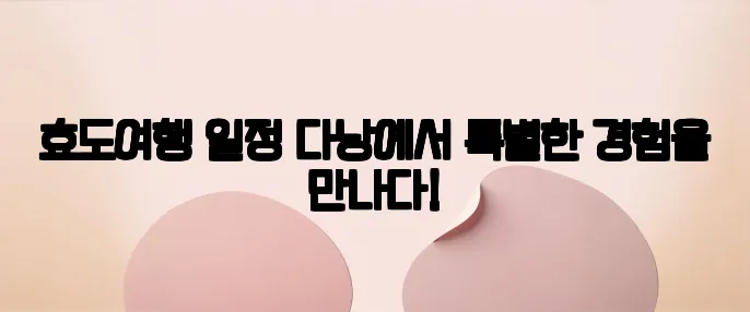 효도여행 일정 다낭에서 특별한 경험을 만나다!
